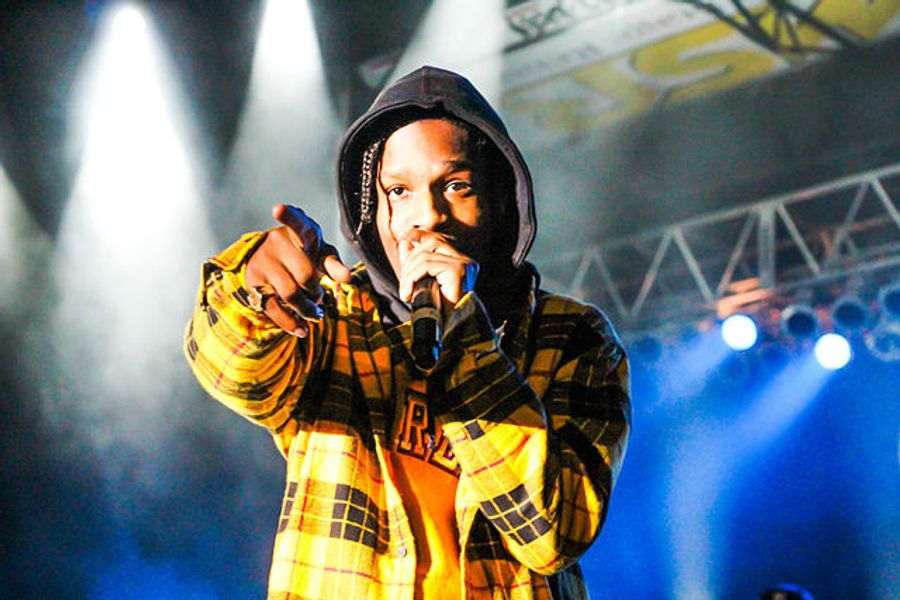 Watch A$AP Rocky’s strange reaction to a fan’s phone hitting him
