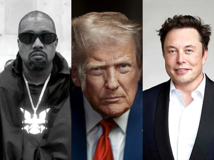 Kanye West - President Donald Trump - Elon Musk - Split - 2025